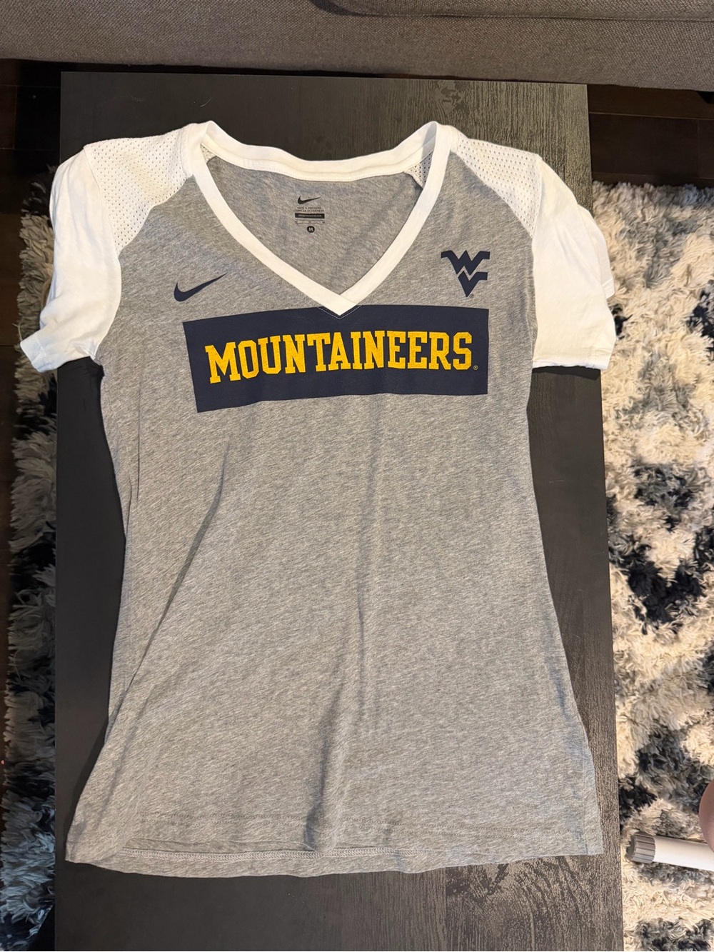 Nike Gray, White & Navy Mountaineers V-Neck Tee